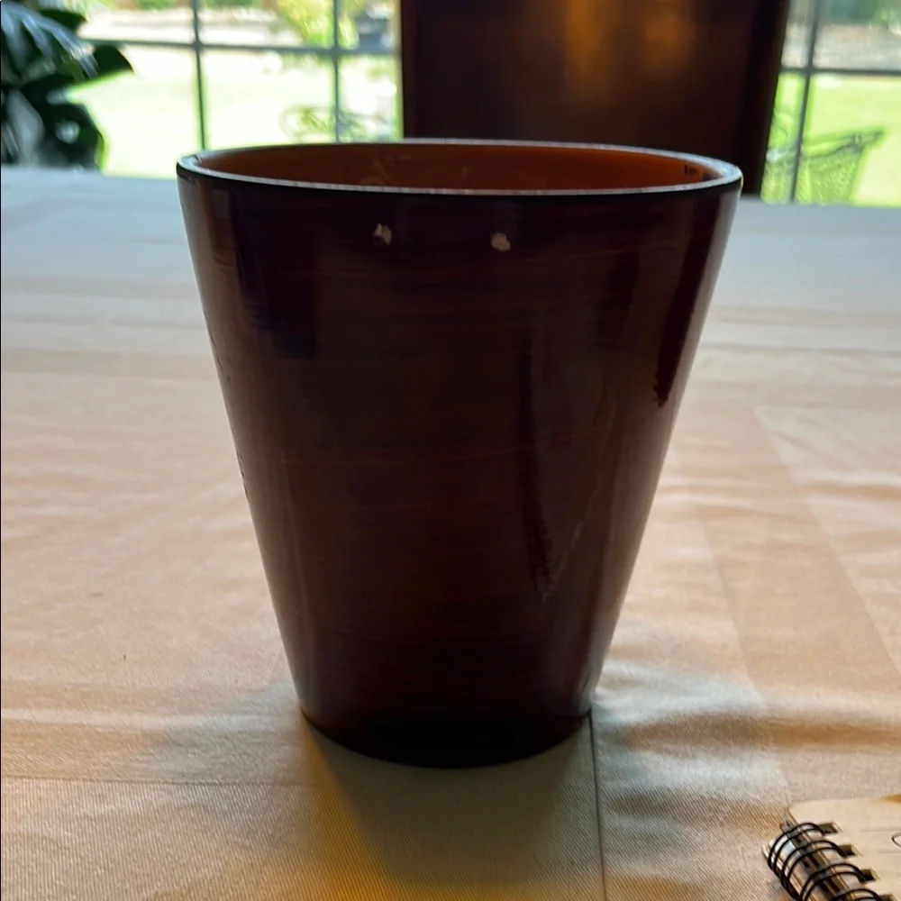 2 Burgundy Costa Farms Elegant Pottery Plant Holder Accent Vases